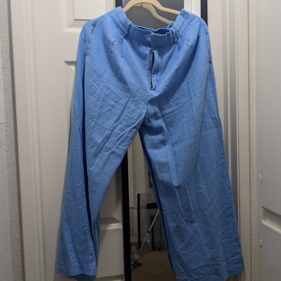 Abercrombie Wide Leg Linen Blend Pants (Petite) - Picture 5 of 7